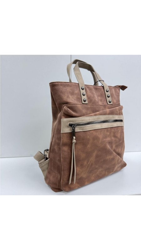MOCHILA BICOLOR MARRON 2