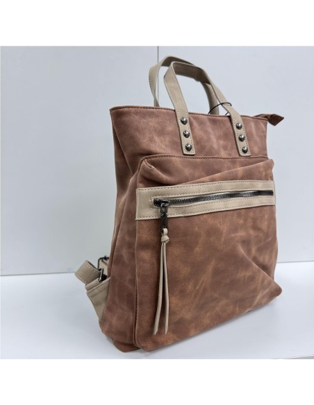 MOCHILA BICOLOR MARRON