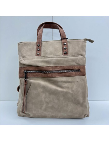 MOCHILA BICOLOR TAUPE