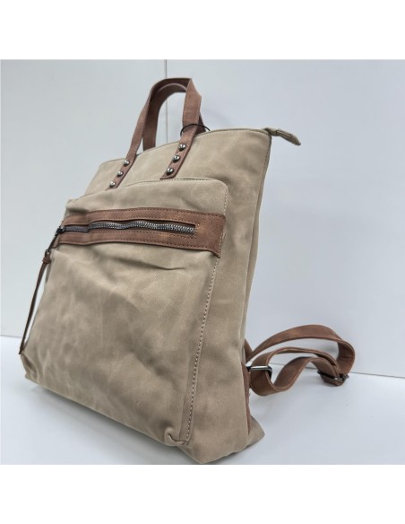 MOCHILA BICOLOR TAUPE