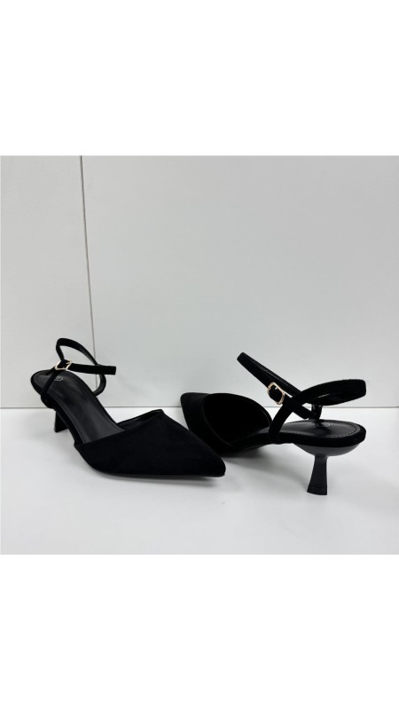 SANDALIA DE PICO DE SERRAJE NEGRO 2