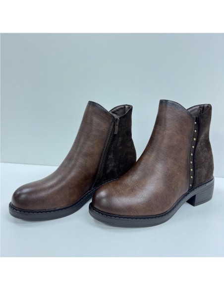 BOTA COMBINADA CON TACHUELAS MARRON