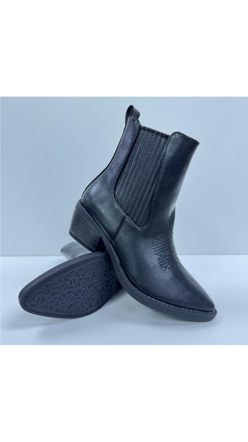 BOTA LISA SERRAJE NEGRO