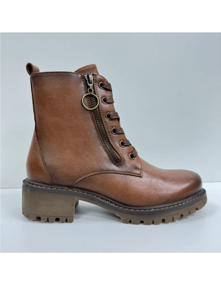 BOTA CORDONES POLIPIEL CUERO