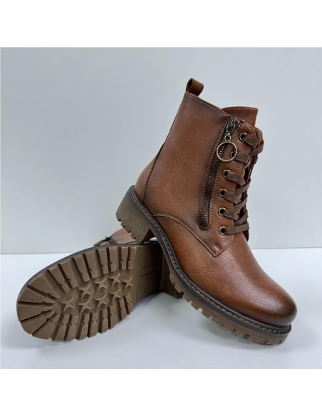 BOTA CORDONES POLIPIEL CUERO