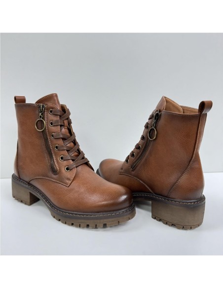 BOTA CORDONES POLIPIEL CUERO