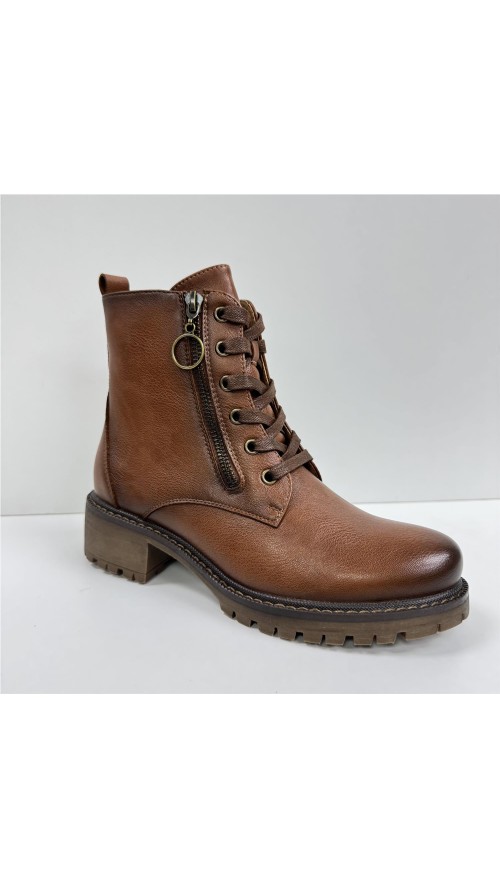 BOTA CORDONES POLIPIEL CUERO