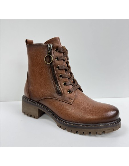 BOTA CORDONES POLIPIEL CUERO