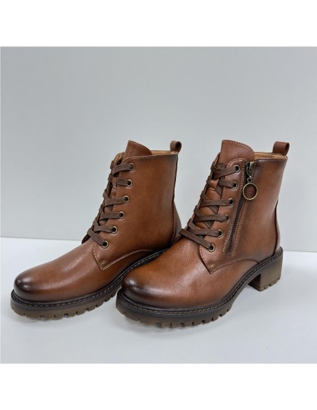 BOTA CORDONES POLIPIEL CUERO