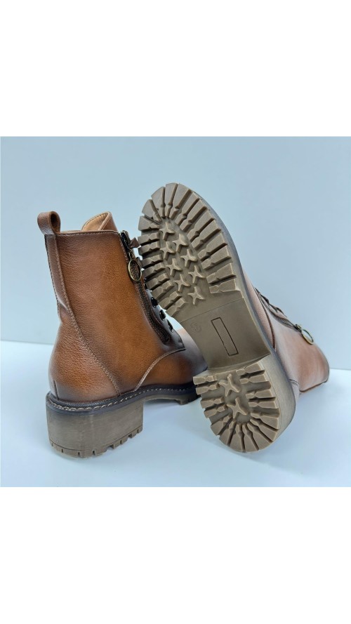 BOTA CORDONES POLIPIEL CUERO