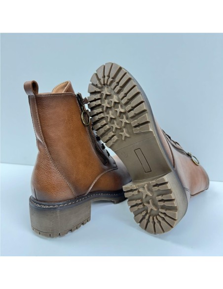 BOTA CORDONES POLIPIEL CUERO