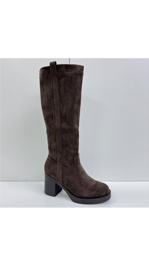 BOTA ALTA SERRAJE T-ANCHO MARRON