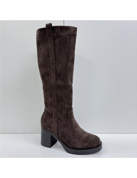 BOTA ALTA SERRAJE T-ANCHO MARRON