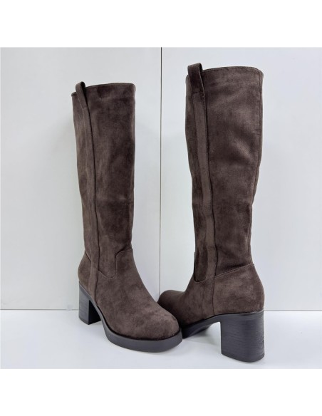 BOTA ALTA SERRAJE T-ANCHO MARRON