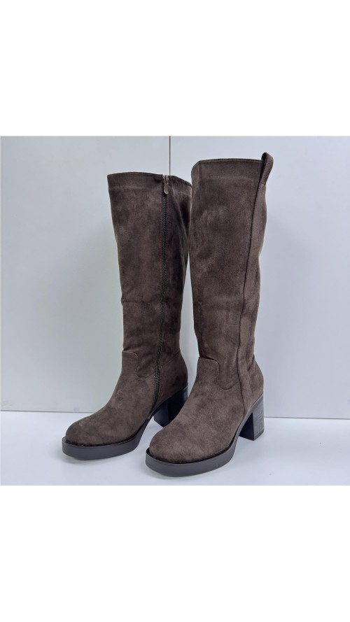 BOTA ALTA SERRAJE T-ANCHO MARRON