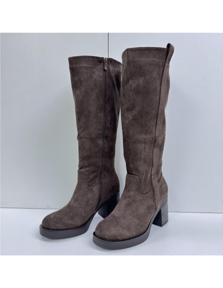 BOTA ALTA SERRAJE T-ANCHO MARRON