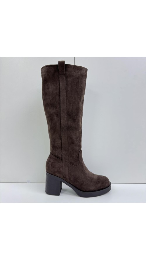 BOTA ALTA SERRAJE T-ANCHO MARRON