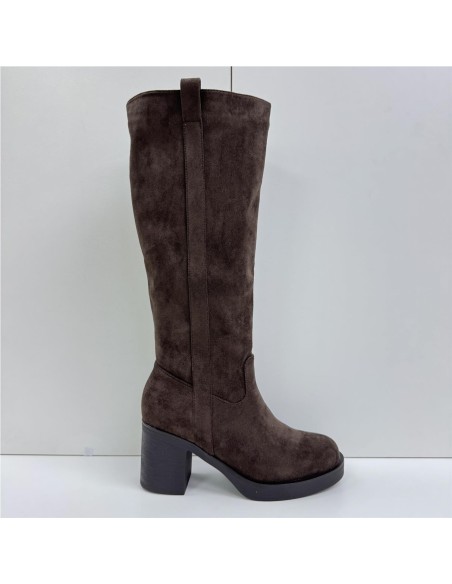 BOTA ALTA SERRAJE T-ANCHO MARRON