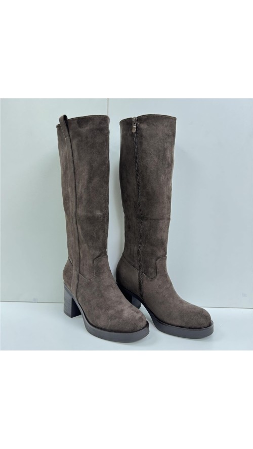 BOTA ALTA SERRAJE T-ANCHO MARRON