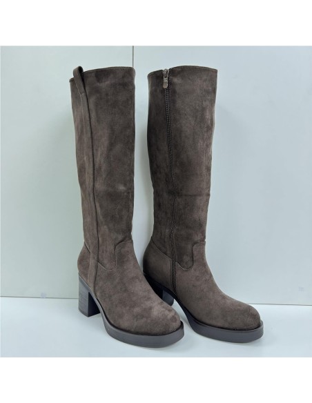 BOTA ALTA SERRAJE T-ANCHO MARRON