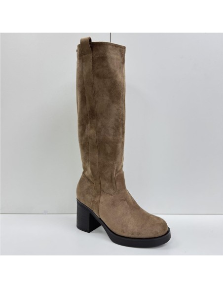 BOTA ALTA SERRAJE T-ANCHO TAUPE