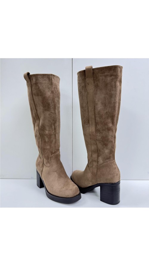 BOTA ALTA SERRAJE T-ANCHO TAUPE