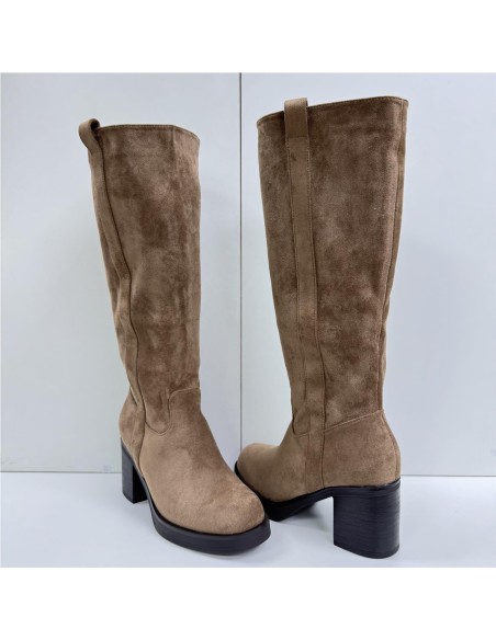 BOTA ALTA SERRAJE T-ANCHO TAUPE