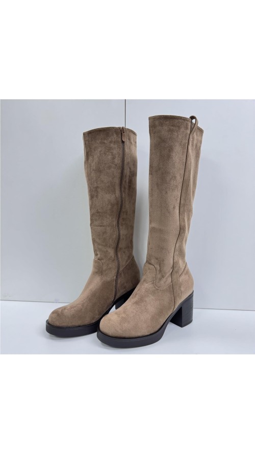 BOTA ALTA SERRAJE T-ANCHO TAUPE