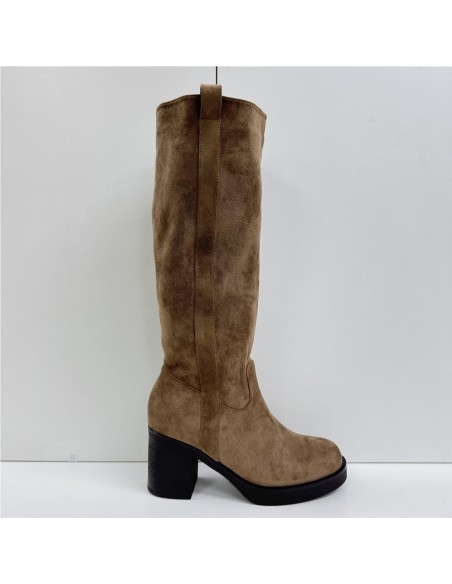 BOTA ALTA SERRAJE T-ANCHO TAUPE