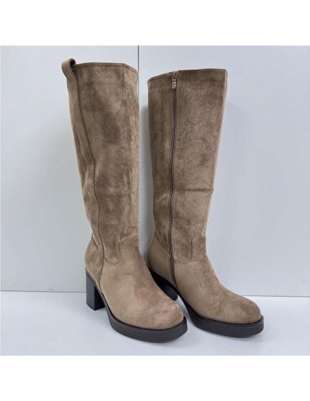BOTA ALTA SERRAJE T-ANCHO TAUPE