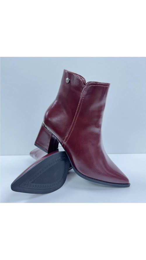 BOTA POLIPIEL ADORNO TACON BURDEOS
