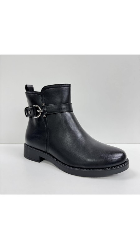 BOTA  CORTA ADORNO LATERAL NEGRO