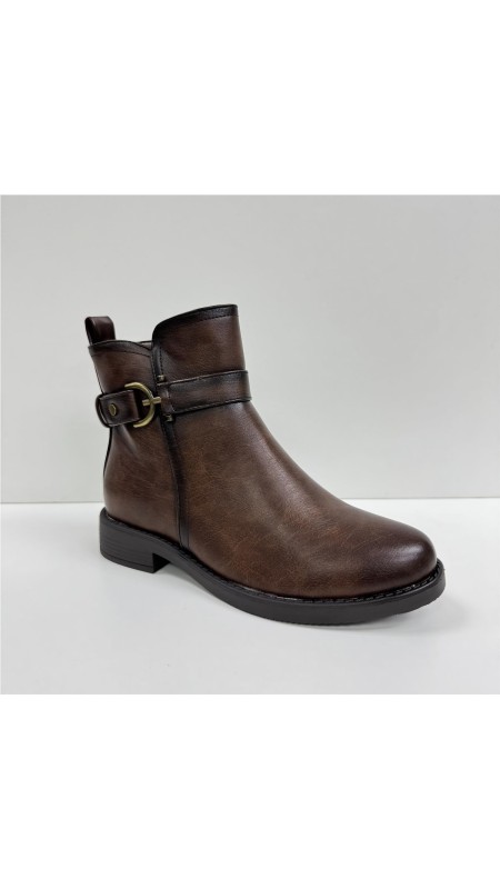 BOTA  CORTA ADORNO LATERAL MARRON