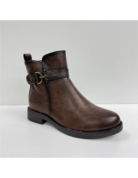 BOTA  CORTA ADORNO LATERAL MARRON