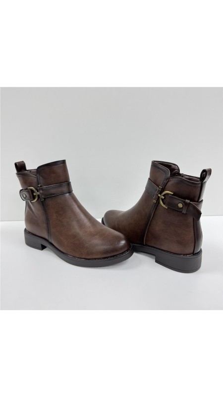 BOTA  CORTA ADORNO LATERAL MARRON 2