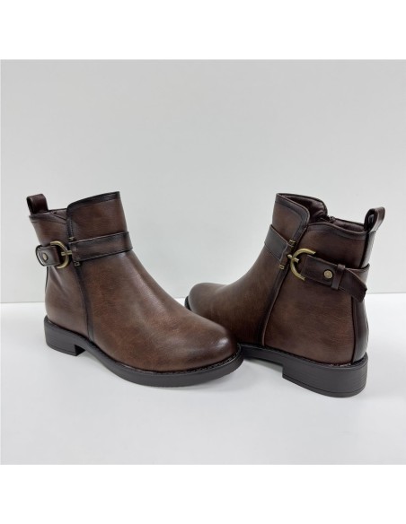 BOTA  CORTA ADORNO LATERAL MARRON