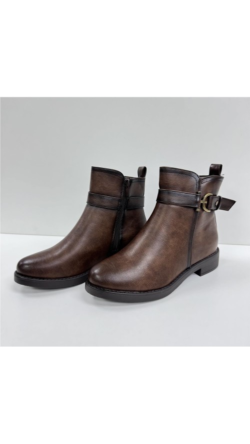 BOTA  CORTA ADORNO LATERAL MARRON