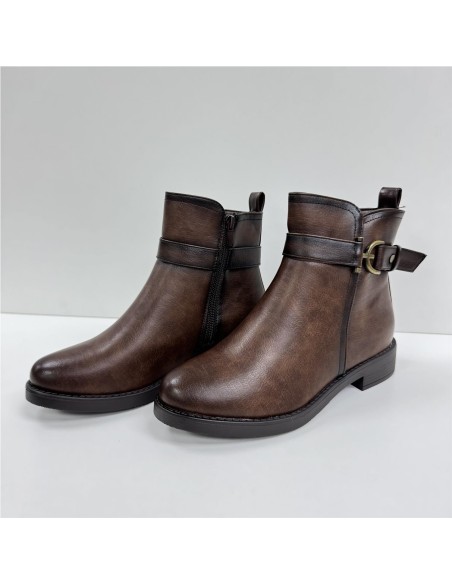 BOTA  CORTA ADORNO LATERAL MARRON