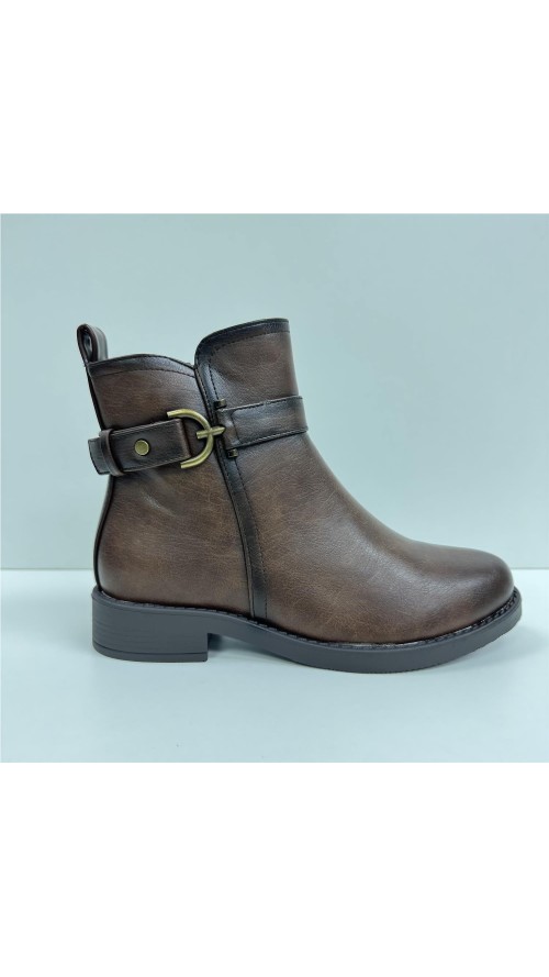 BOTA  CORTA ADORNO LATERAL MARRON