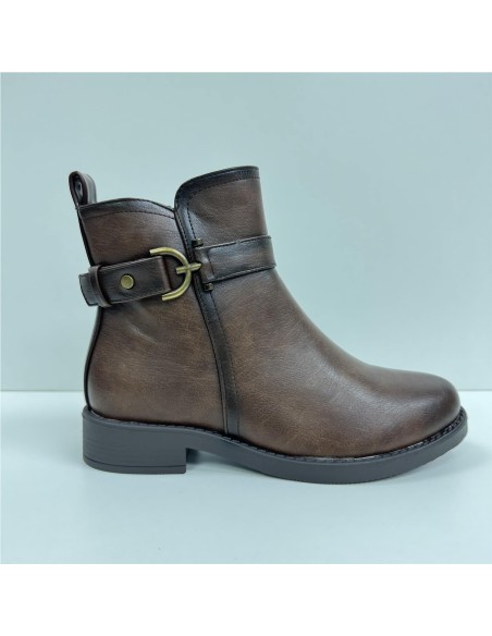 BOTA  CORTA ADORNO LATERAL MARRON