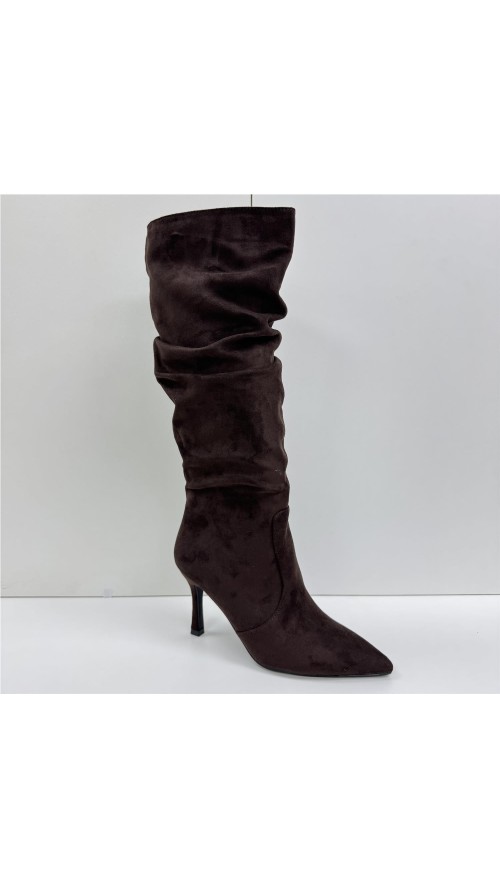 BOTA ALTA ARRUGADA MARRON
