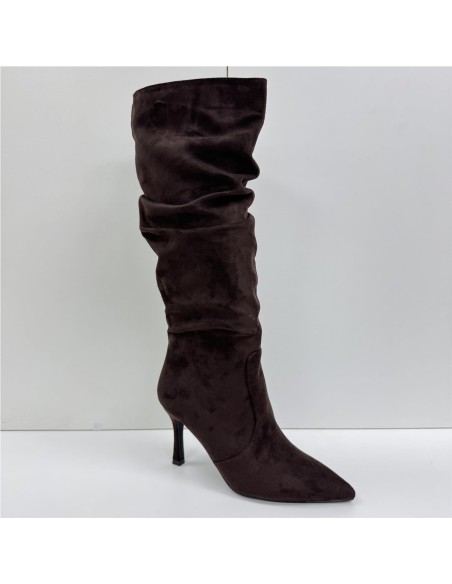 BOTA ALTA ARRUGADA MARRON