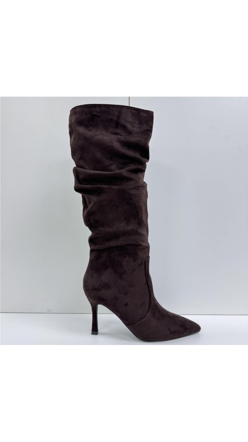 BOTA ALTA ARRUGADA MARRON