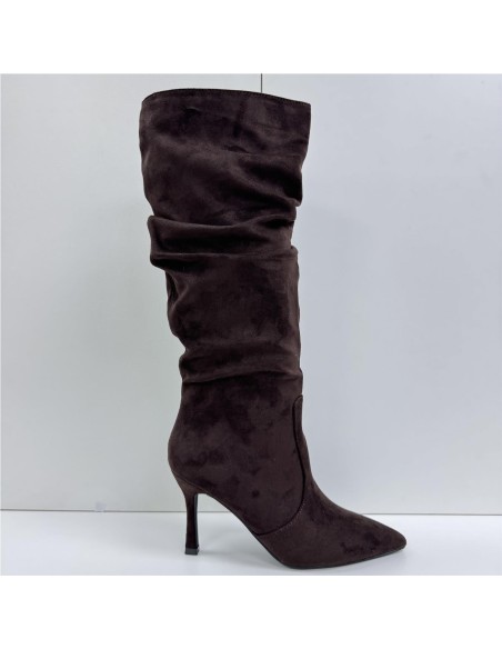 BOTA ALTA ARRUGADA MARRON