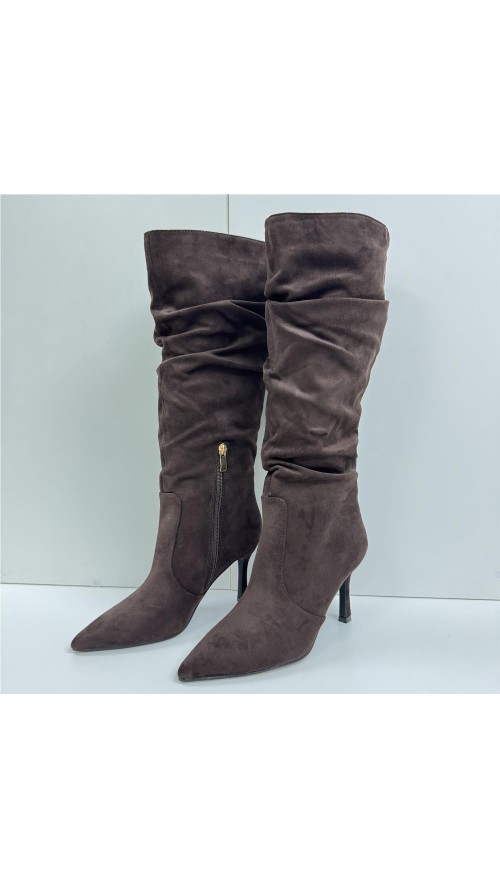 BOTA ALTA ARRUGADA MARRON