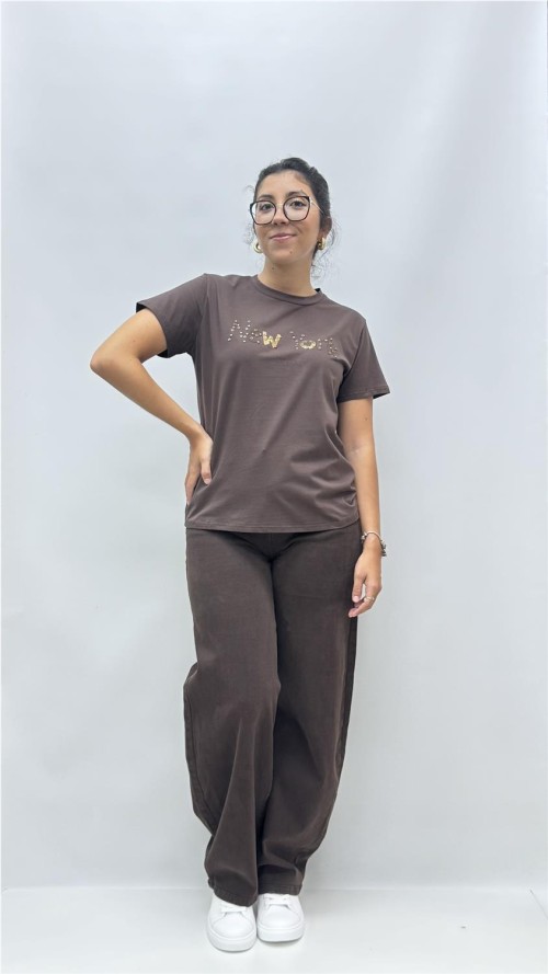 CAMISETA NEW YORK MARRON
