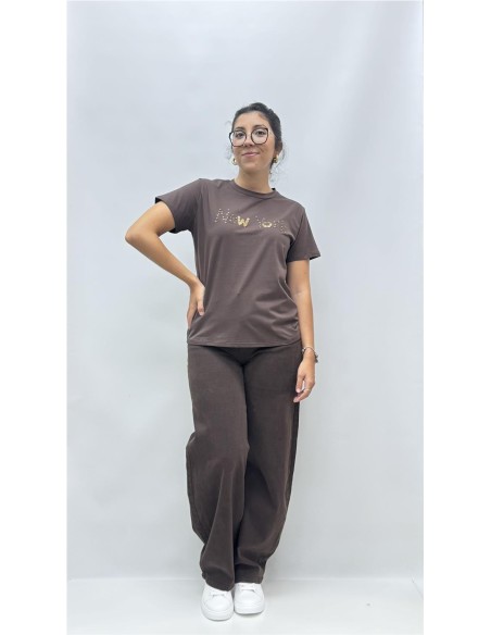 CAMISETA NEW YORK MARRON