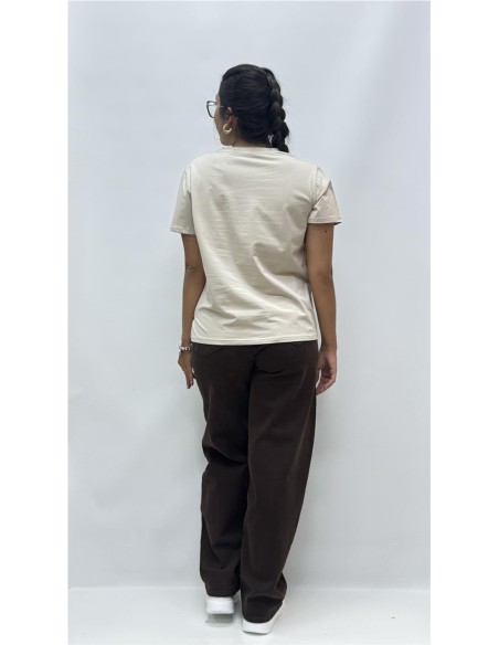 CAMISETA NEW YORK BEIG