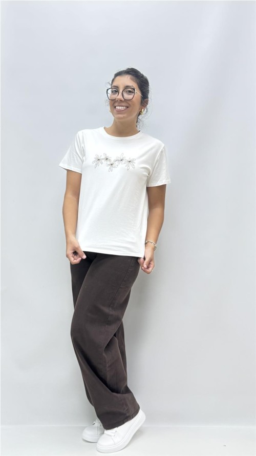 CAMISETA FLOWER BLANCO