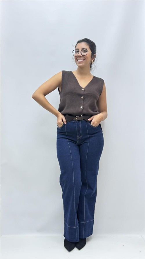 PANTALON CON CINTURON WIDE LEG VAQUERO